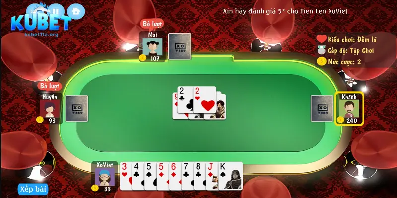 Tiến lên miền Nam là game đánh bài chất lượng tại sảnh chơi Kubet11